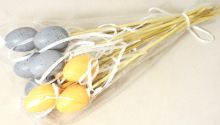 Zápich vajíčko 4cm - 12ks /1ks 7kč / | Bílé stříbrné, Bílé zlaté, Oranžové šedé