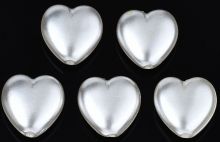 Akrylové korálky imitace perel Srdíčka 12x11mm - 15g/cca43ks/