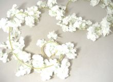 Dekorace umělá girlanda Třešňové květy 180cm - Tm.růžová
