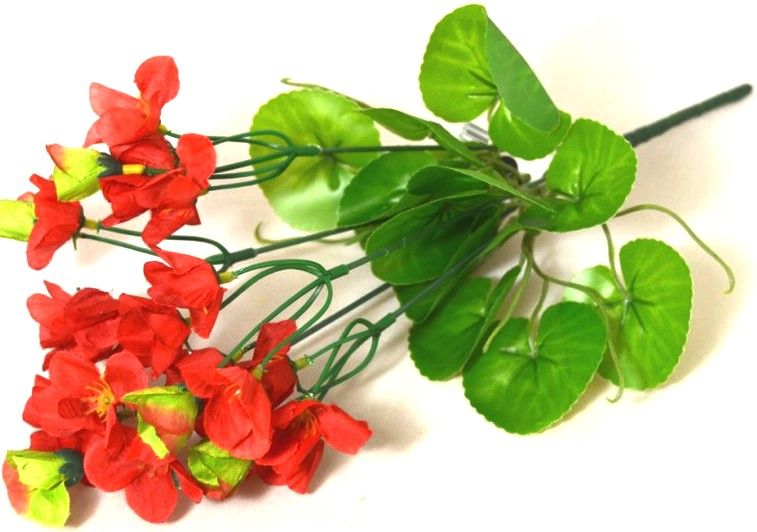 Dekorace umělá kytice drobných květů 31cm - Červená