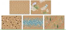 Obálka přírodní Kraft vzor C5 162x129mm - 1ks | Geometrický vzor, Konvalinky na louce, Motýli, Mozaika, Srdíčka