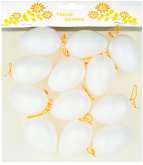 Dekorace Plastová vejce bílá 6cm - 12ks