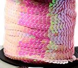 Flitry na šňůrce 6 mm - 1m - Růžová Neon