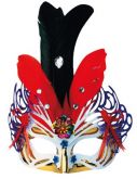 Plesová BENÁTSKÁ maska  s peřím 30cm
