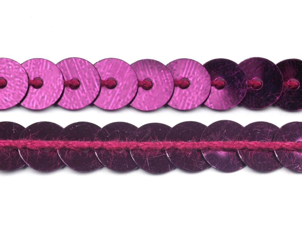 Flitry na šňůrce 6 mm - 1m - fialové