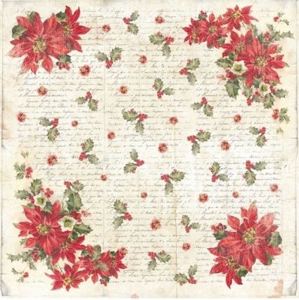 Rýžový papír Vánoční růže 50x50 cm Stamperia