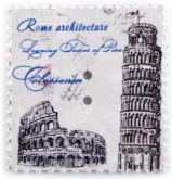 Dřevěný dekorační knoflík poštovní známka Pisa31 x 33mm - 1ks