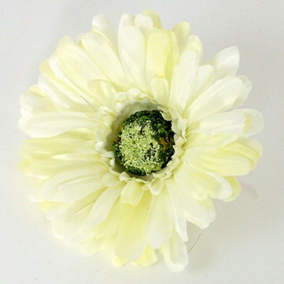 Dekorace vazbová květ GERBERA cca 11cm - 1ks - krémová