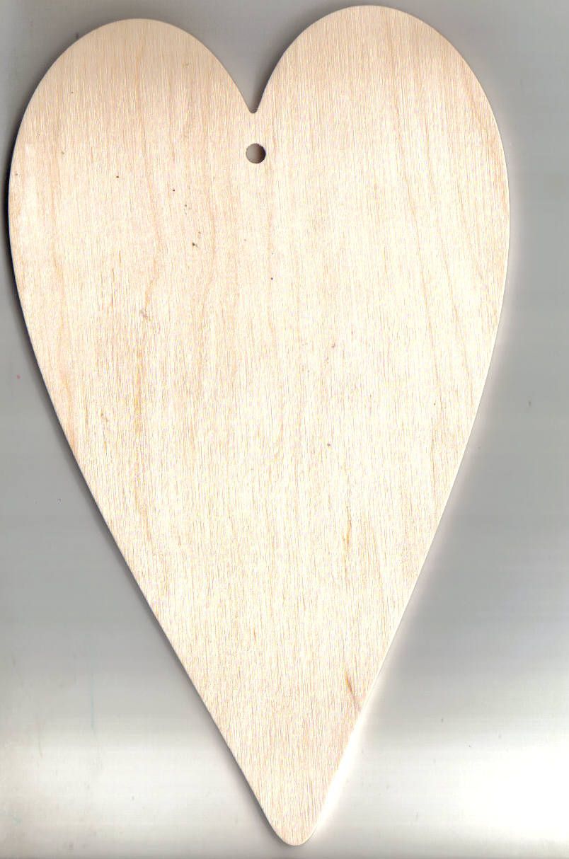 Dřevěný výsek maxi srdíčko 23 x 33 cm 1ks