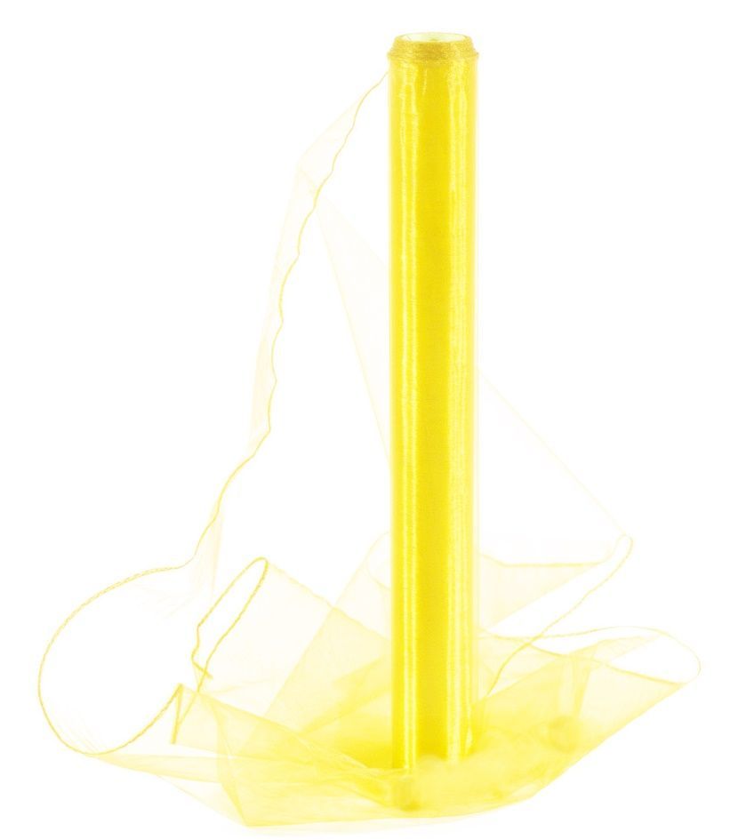 Organza obšitá šířka 40cm - 9,14m /celá role/ - Citronová žlutá