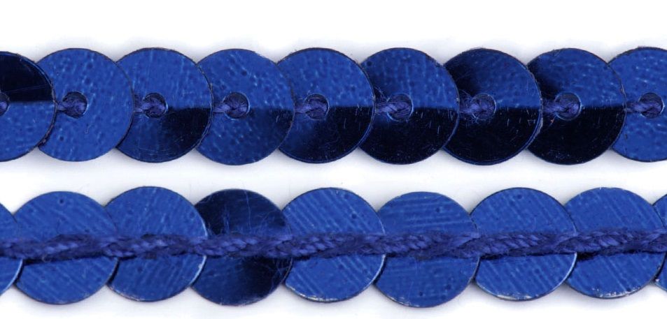 Flitry na šňůrce 6 mm - 1m - modré