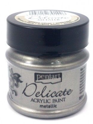 Akrylová metalická barva Pentart - 50 ml - DELICATE antik stříbrná B