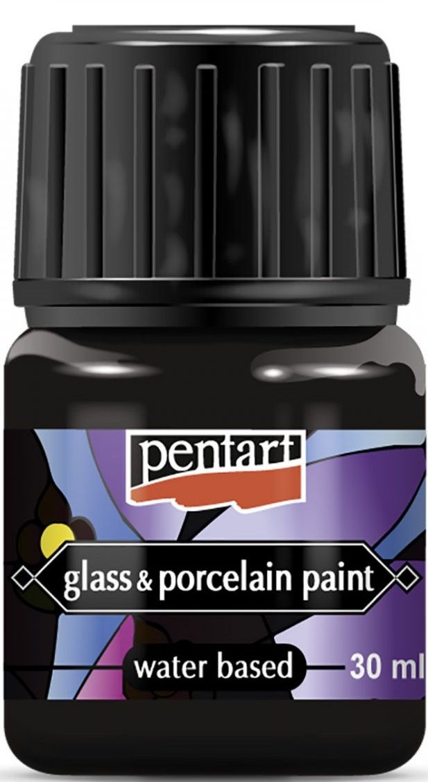 Barvy na porcelán a sklo Pentart - 30 ml - Černá