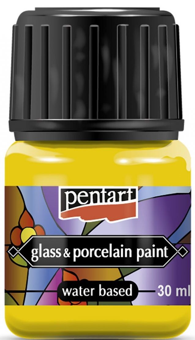 Barvy na porcelán a sklo Pentart - 30 ml - Žlutá