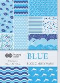 Kreativní papíry BLUE 80g/m2 A4  modrý - 15listů