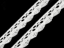 Bavlněná krajka šíře 15 mm paličkovaná  - 1 m | Bílá, černá, červená