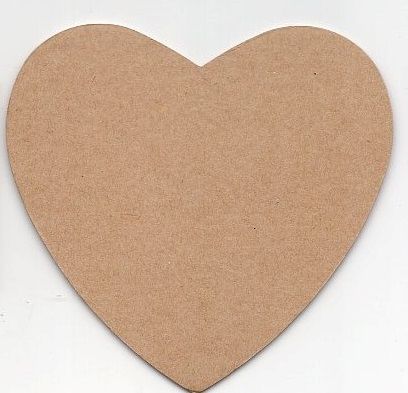 Hnědý podtácek tvrzený karton Craft 1ks - Srdce 10,2cm