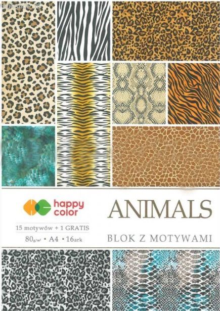 Kreativní papíry ANIMALS 80g/m2 A4 - 15listů