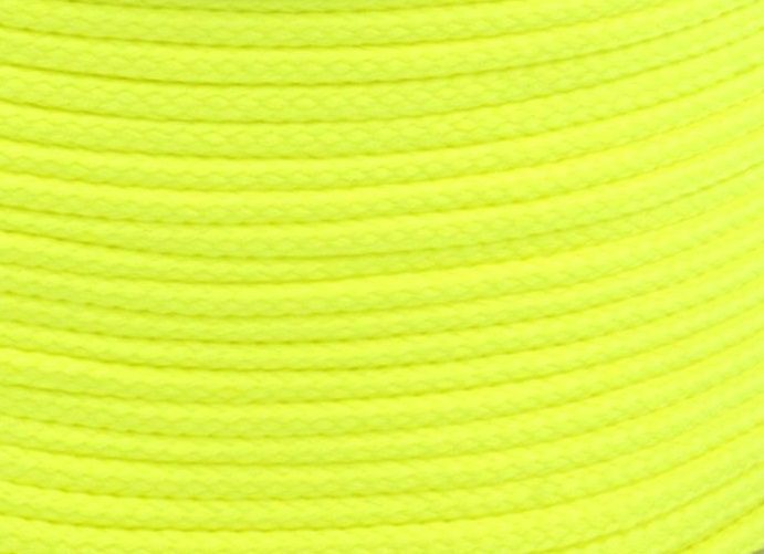 Oděvní šňůrka PES Ø4 mm - 1m - Neon žlutá