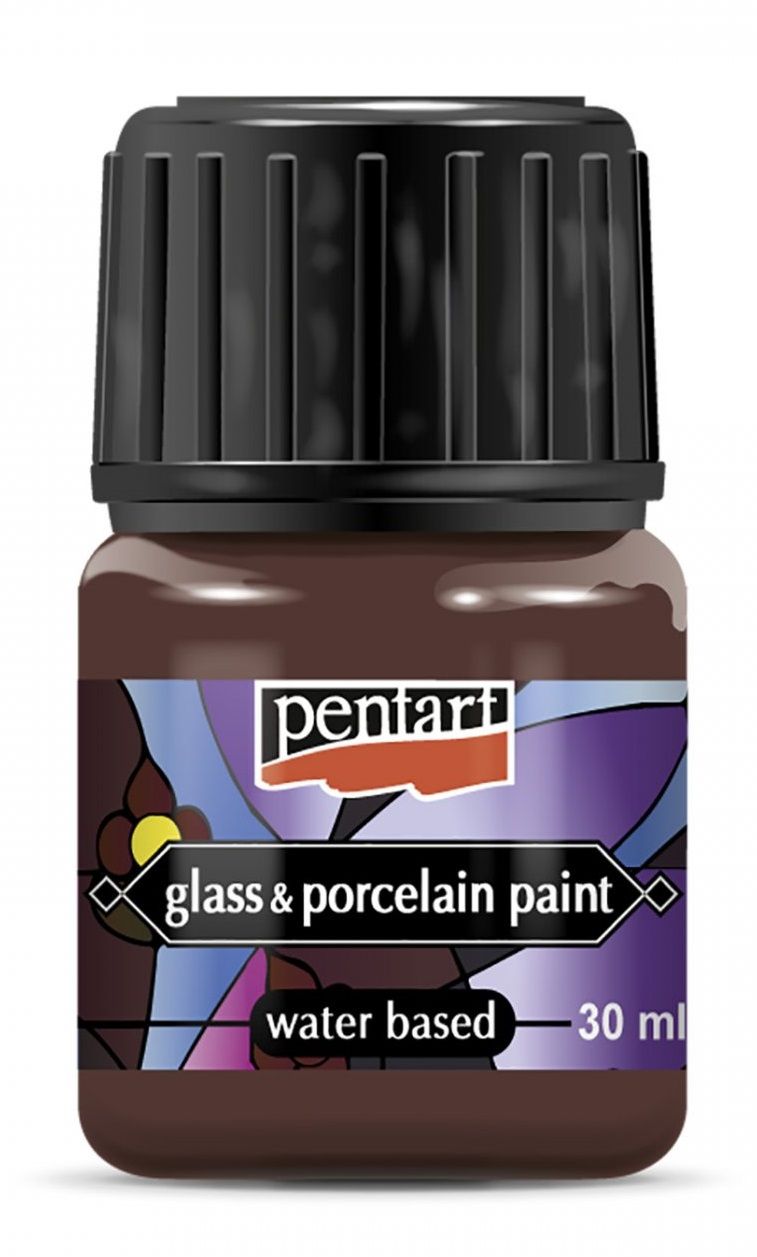Barvy na porcelán a sklo Pentart - 30 ml - Hnědá