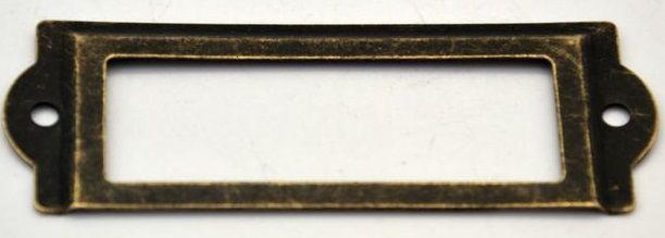 Ozdobné kování na krabičky ŠTÍTEK antik bronz 83x30mm - 1ks