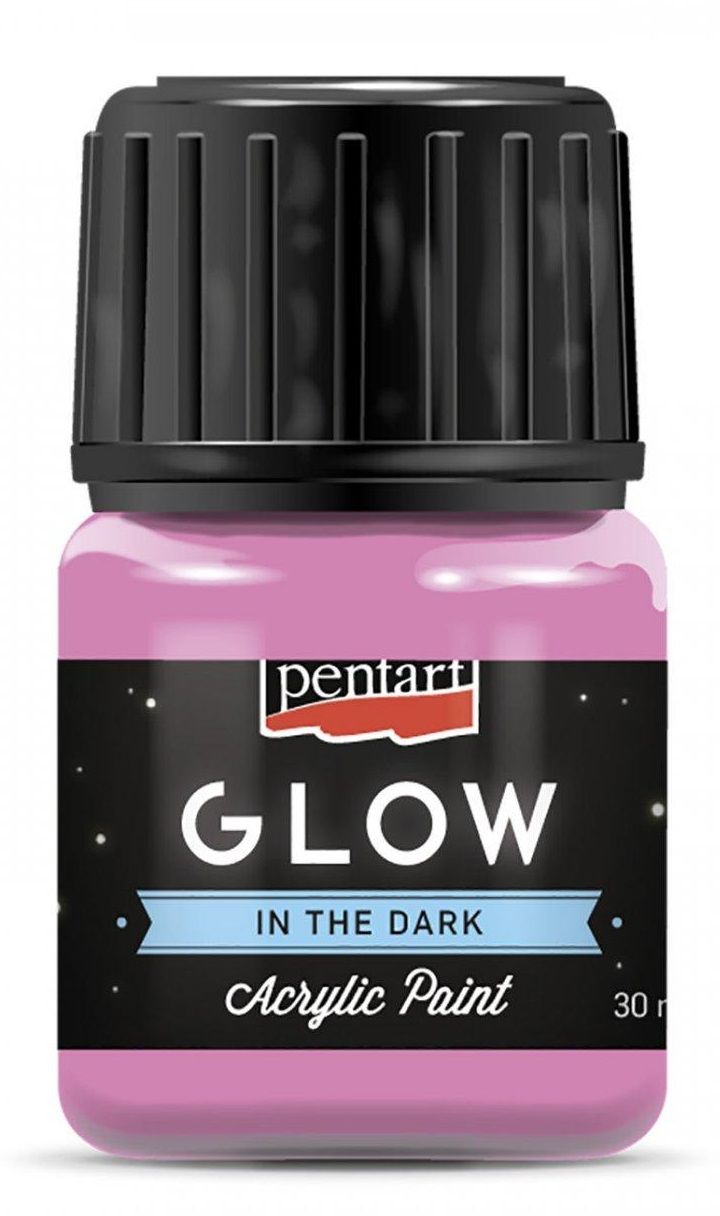 Svítící akrylové barvy ve tmě PENTART 30ml - Růžová