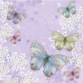 Ubrousek 33x33cm Motýli fialové pozadí