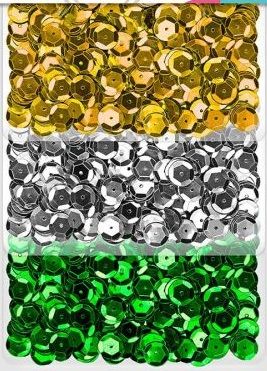 Konfety metalické lomené 8mm - 3x5g - Zlatá,stř,zelená