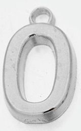 Přívěsek kov barva stříbrná ČÍSLICE 18x6mm - 1ks - Číslo 0