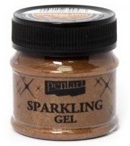 Třpytivý gel (pasta) průhledný SPARKLING 50ml Pentart - Hnědé zlato B