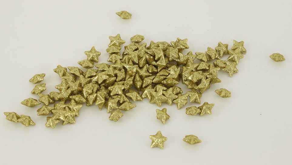 Dekorace přízdoba s glitry 20mm Hvězdička - 1ks - Zlatá